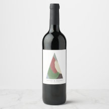 Resumen Etiqueta de vino de árbol de Navidad geomé