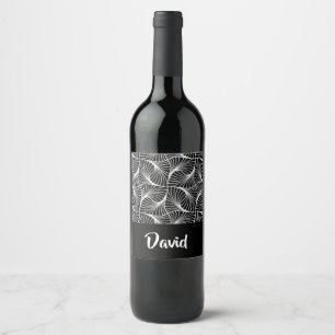 Etiqueta Para Botella De Vino Resumen monocromo blanco y negro
