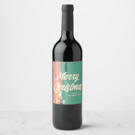 Etiqueta Para Botella De Vino Resumen nombre personalizado de navidad moderna