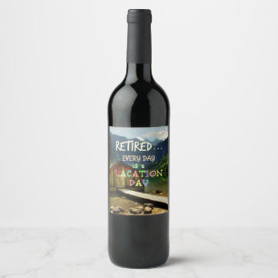 Etiqueta Para Botella De Vino Retirado - Cada día es un día de vacaciones