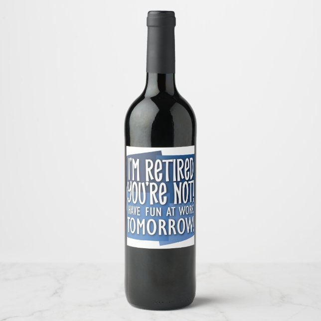 Etiqueta Para Botella De Vino Retired (Anverso)