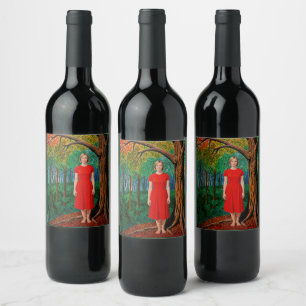 Etiqueta Para Botella De Vino “Retrato de Holly” - Un vestido brillante para la