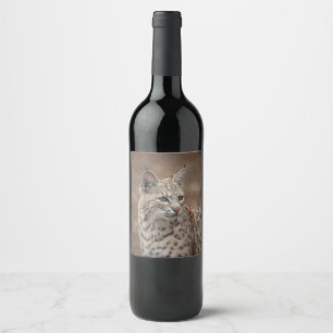 Etiqueta Para Botella De Vino Retrato de un lince