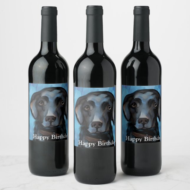 Etiqueta Para Botella De Vino Retriever de Labrador (Botellas)