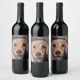 Etiqueta Para Botella De Vino Retriever de Labrador