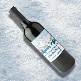 Etiqueta Para Botella De Vino Retro Apres Ski Winter Mountain Birthday Party