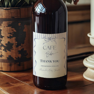 Etiqueta Para Botella De Vino Retro Arcoíris Azul Cafe Bebe Niño Café Baby Showe