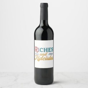 Etiqueta Para Botella De Vino Riches y risas etiqueta de botella de vino