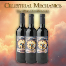 Etiqueta Para Botella De Vino Robby el Guardián del Tiempo Alado – Serie Alas de