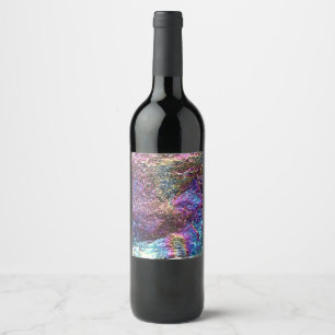 Etiqueta Para Botella De Vino Rocas arcoiris caídas