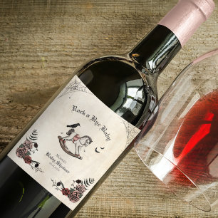 Etiqueta Para Botella De Vino Rock a Bye Baby Gothic Baby Shower