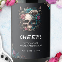 Rock del tatuaje del cráneo y Boda gótico del roll