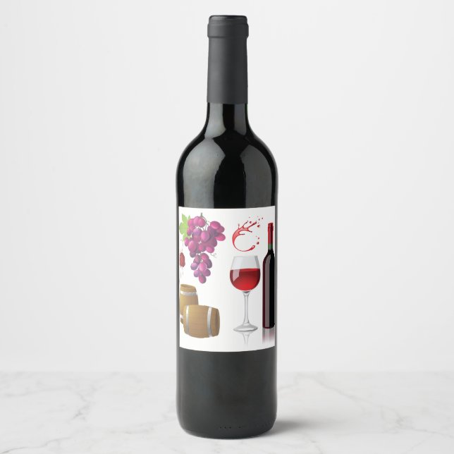 Etiqueta Para Botella De Vino Rojo (Anverso)