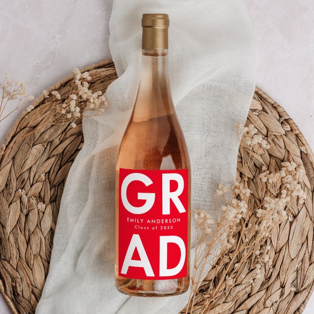 Etiqueta Para Botella De Vino Rojo | Graduación negrita (Subido por el creador)