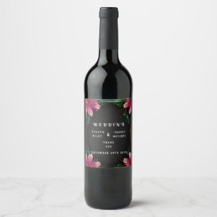 Etiqueta Para Botella De Vino Romance floreciente: un tema de Boda floral comple
