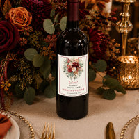 Romántico Borgoña Oro Eucalipto Otoño boho floral