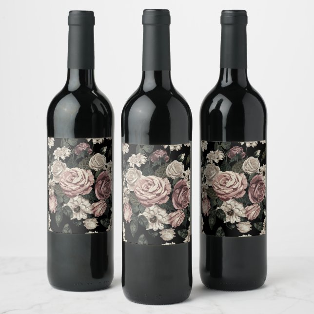 Etiqueta Para Botella De Vino rosa (Botellas)