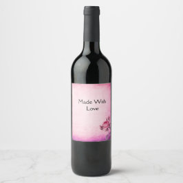 Etiqueta Para Botella De Vino Rosa del día de San Valentín