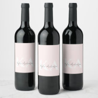 Rosa Sonrojo Moderna con Monograma Personalizado -