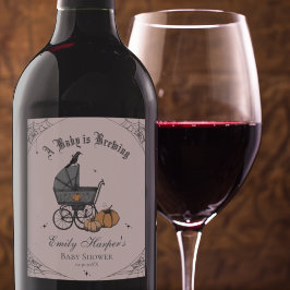Etiqueta Para Botella De Vino Rosa: Un bebé está preparando Baby Shower