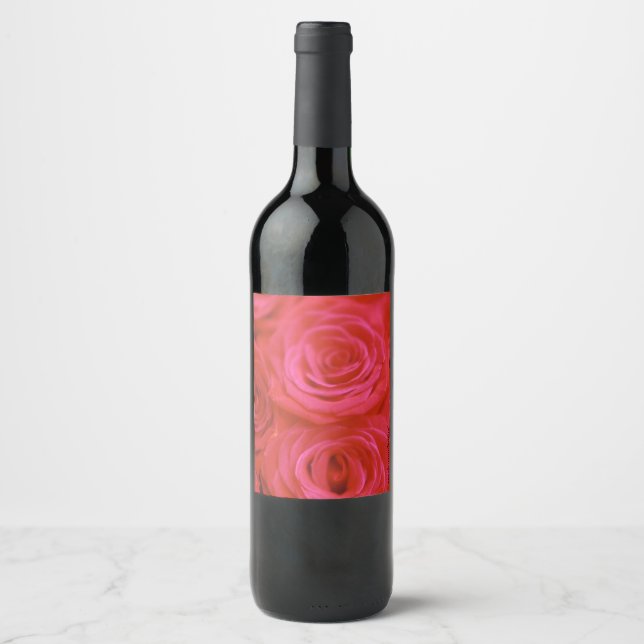 Etiqueta Para Botella De Vino Rosas (Anverso)