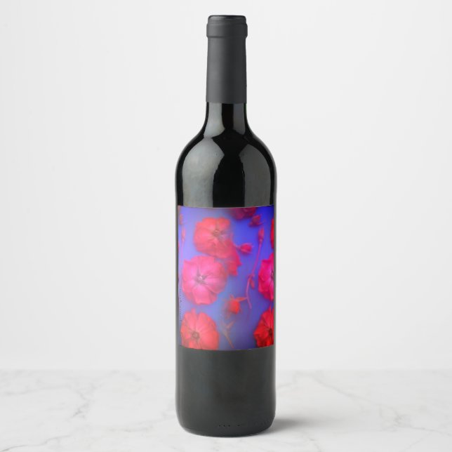 Etiqueta Para Botella De Vino Rosas (Anverso)