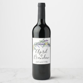 Etiqueta Para Botella De Vino Rosas amarillas lavanda y etiqueta de vino de euca