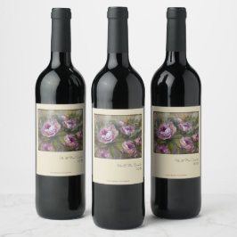 Etiqueta Para Botella De Vino Rosas Rojas