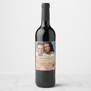 Etiqueta Para Botella De Vino Rosas rosas rosas antiguas, papel rústico, foto Pe