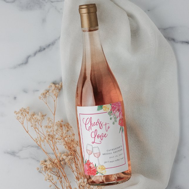 Etiqueta Para Botella De Vino Rosé Garden Bridal Shower (Subido por el creador)