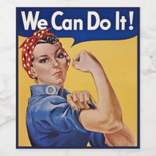 Etiqueta Para Botella De Vino Rosie the Riveter: El empoderamiento femenino fuer