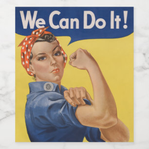 Etiqueta Para Botella De Vino Rosie the Riveter: El empoderamiento femenino fuer