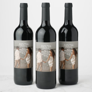 Etiqueta Para Botella De Vino Rumi Love Story Poem agrega tu foto