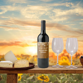 Etiqueta Para Botella De Vino Rustic Wood Mason Jar Hanging Lights Wedding