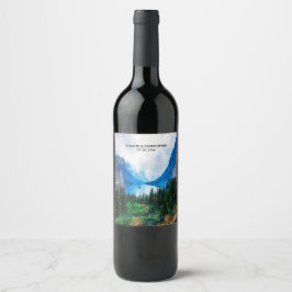 Etiqueta Para Botella De Vino Rústica cordillera de campo Naturaleza escénica
