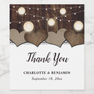 Etiqueta Para Botella De Vino Rústica marca de botellas de vino Boda de granero