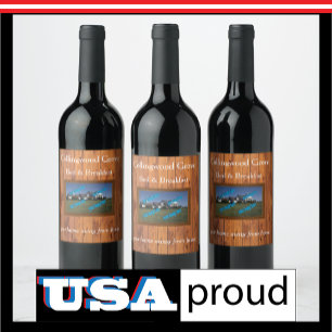 Etiqueta Para Botella De Vino Rústico Country Inn 🤎 acogedor Bed and Breakfast