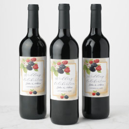 Etiqueta Para Botella De Vino Rústico romántico otoño Boda de Berry de vuelta
