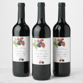 Etiqueta Para Botella De Vino Rústico romántico otoño Boda de Berry de vuelta