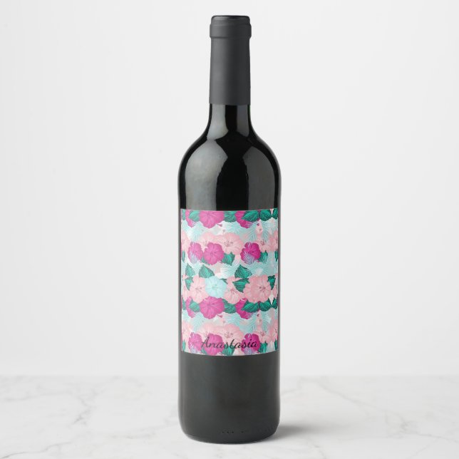 Etiqueta Para Botella De Vino Sabor rosa Guay perfecto (Anverso)