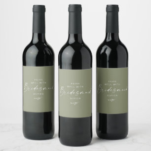 Etiqueta Para Botella De Vino Sage de la propuesta de la dama de honor de un gui