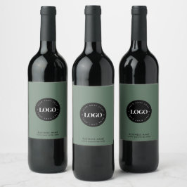 Etiqueta Para Botella De Vino Sage Green Agregar logotipo y texto personalizados