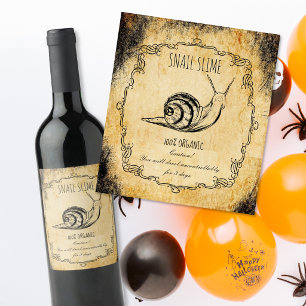 Etiqueta Para Botella De Vino Sala de botica halloween caracol baba vintage