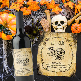 Etiqueta Para Botella De Vino Sala de farmacia halloween vintage