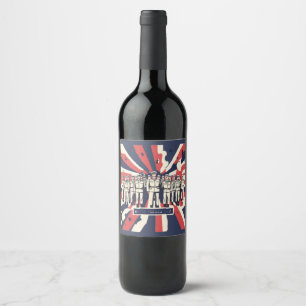 Etiqueta Para Botella De Vino "Saludo al servicio: Feliz Día de las Fuerzas Arma