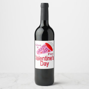Etiqueta Para Botella De Vino Saludo para el Día de San Valentín