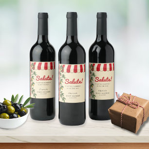 Etiqueta Para Botella De Vino Saludo Personalizado Baby Shower Italiano