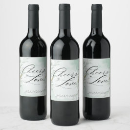 Etiqueta Para Botella De Vino Saludos a amor - Sello de vino elegante de bodas