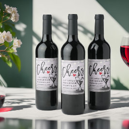 Etiqueta Para Botella De Vino Saludos A La Madera De Vinos De Boda Sparkling