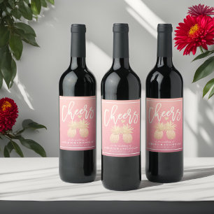 Etiqueta Para Botella De Vino Saludos A Las Rosas Rosa Rosa Rosa De Pareja De Pi
